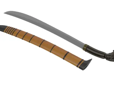 Golok Machete Low-poly 3D model