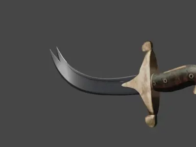 Zulfiqar Sword Low Poly Low-poly 3D model