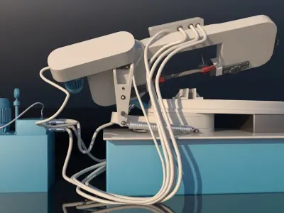 Bandsaw Machine Low-poly 3D model