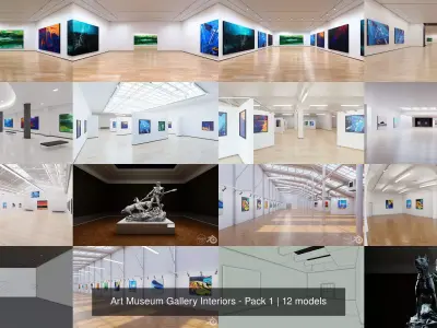 Art Museum Gallery Interiors - Pack 1
