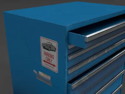 Tool Cabinet Low-poly 3D model