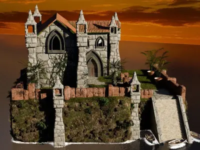 Fantasy Stone Castle 3D model