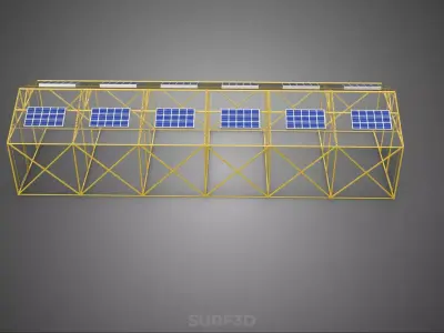 SOLAR POWERED PLANT CROP GREENHOUSE HOTHOUSE GLASSHOUSE GARDEN 3D model