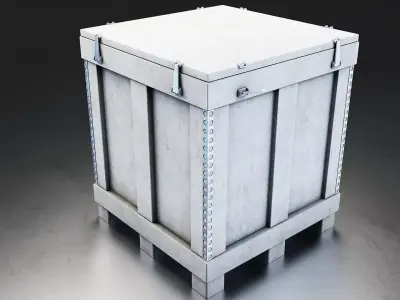 Industrial Shipping Crate Set Low-poly 3D model