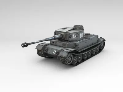 Low Poly VK4501 Tiger P Low-poly 3D model