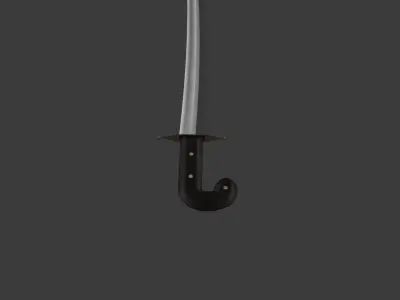 Shamshir Curved Sword 3D Model Low-poly 3D model