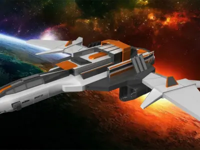 Space Fighter Jet Low-poly 3D model
