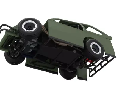 Mod Lite Race car while turning Version 2 Scale 1 to 25 3D print model