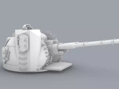 AK-130 130mm Low-poly 3D model