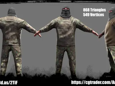 Terrorist v1-5 Free low-poly 3D model