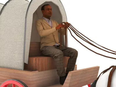 Covered Wagon 2 - 4K 3D model
