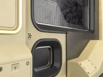 Interior Sci-fi part with windows PBR 3D model