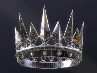 Old Medieval Dark Crown Low-poly 3D model