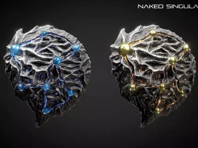 Meteor Shield - Medieval dark fantasy weapon Low-poly 3D model