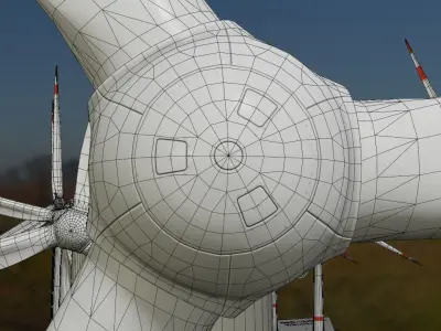 Windturbine H114m - H119m - H138m Low-poly 3D model