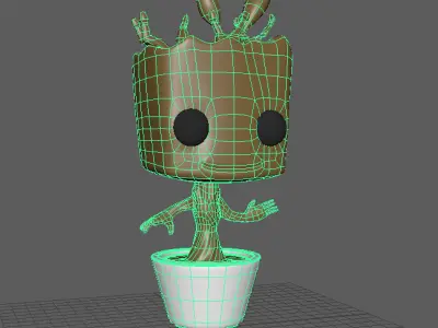 Groot Plant based off Pop Funko 3D model