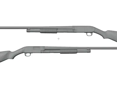 Winchester model 12 pump shotgun 12 gauge 3D model