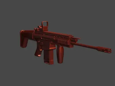 Scar-H Game Ready gun 3D model
