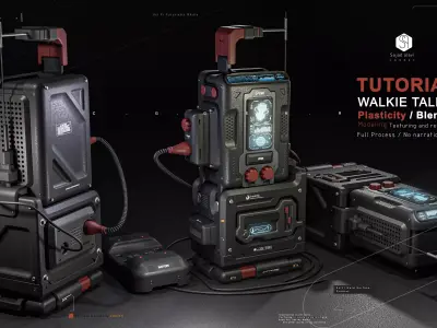 Plasticity 3D modeling  Walkie talkie tutorial 3D model
