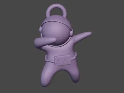 cute keychain Astronaut Dab Free 3D print model