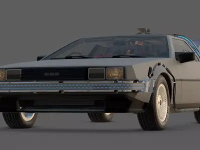 1985 DeLorean DMC-12 Machine 3D Model  Back to the Future Icon 3D model