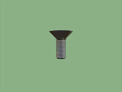 Steel Stained M4 Bolt Allen Counter Sink PBR 4K 3D model