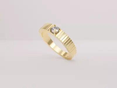 Zenith Solitaire Ring 3D Model Low-poly 3D model