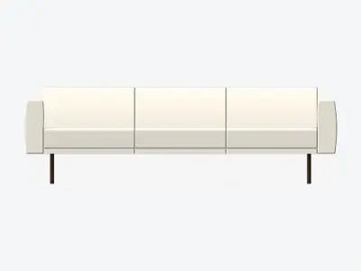 Seat - Sofa - Simplicity - Triple Low-poly 3D model