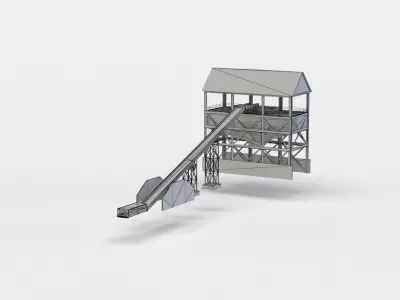 Rock crusher Low-poly 3D model