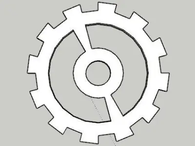 Clock gears untextured Low-poly 3D model