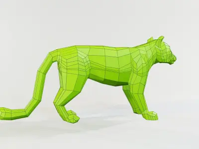 Leopard tiger Low-poly 3D model