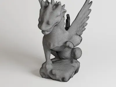 Ancient  Chinese Wooden Dragon Sculpture 3d scan 3D model