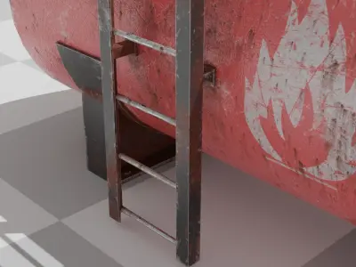 Oil Tank Low-poly 3D model