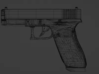  Pistol Gun Glock 17 5fth gen Roblox compatible Low-poly 3D model