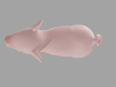 Cartoony piglet and low poly version  3D model