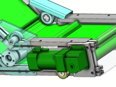 customizable electric climbing PVC belt conveyor system 3D model