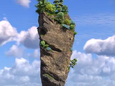 Soaring Forest Cliff 3D model