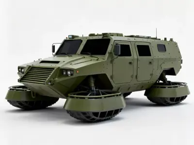 Realistic Heavy Hover APC 3D Model Low-poly 3D model