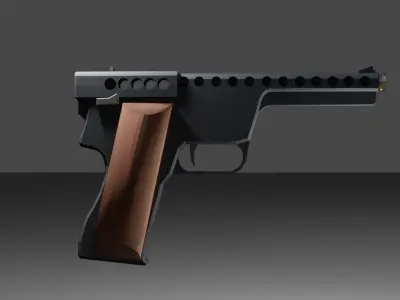 Gyrojet pistol Low-poly 3D model