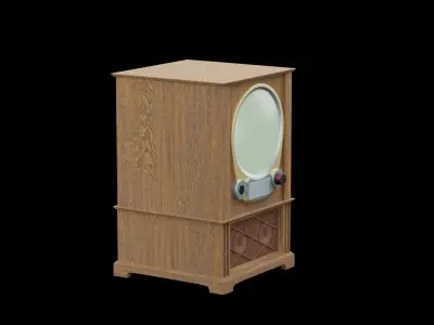Old Vintage TV Low-poly 3D model