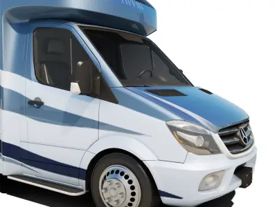 Recreational Vehicle Blue 3D model