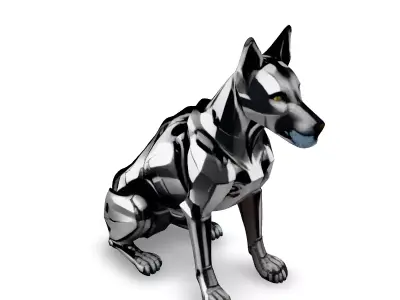 SciFi Robotic Dog 3D Model Low-poly 3D model