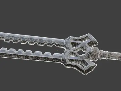 Two-handed sword-ax Free low-poly 3D model