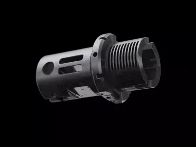 Muzzle brake technical part industrial design 3D model