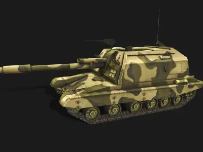 Tank 2C19 Low-poly 3D model