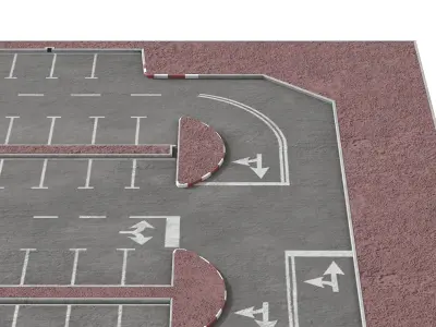 Urban Parking Lot with Directional Markings New 3D model