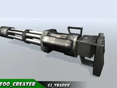 Vulcan Machine Gun Low-poly 3D model Low-poly 3D model