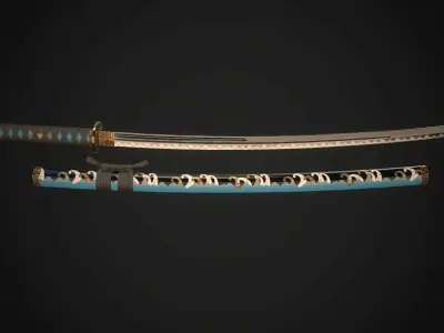 Katana 01 Low-poly 3D model purchase