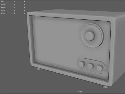 Retro Radio 3D model