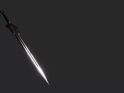 Black Fantasy Sword Free low-poly 3D model